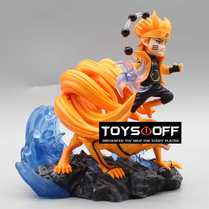 Uzumaki Naruto Battle Fox Riding Nine Tails Action Figure Toy 14cm