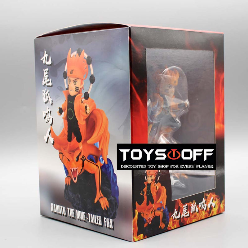 Uzumaki Naruto Battle Fox Riding Nine Tails Action Figure Toy 14cm