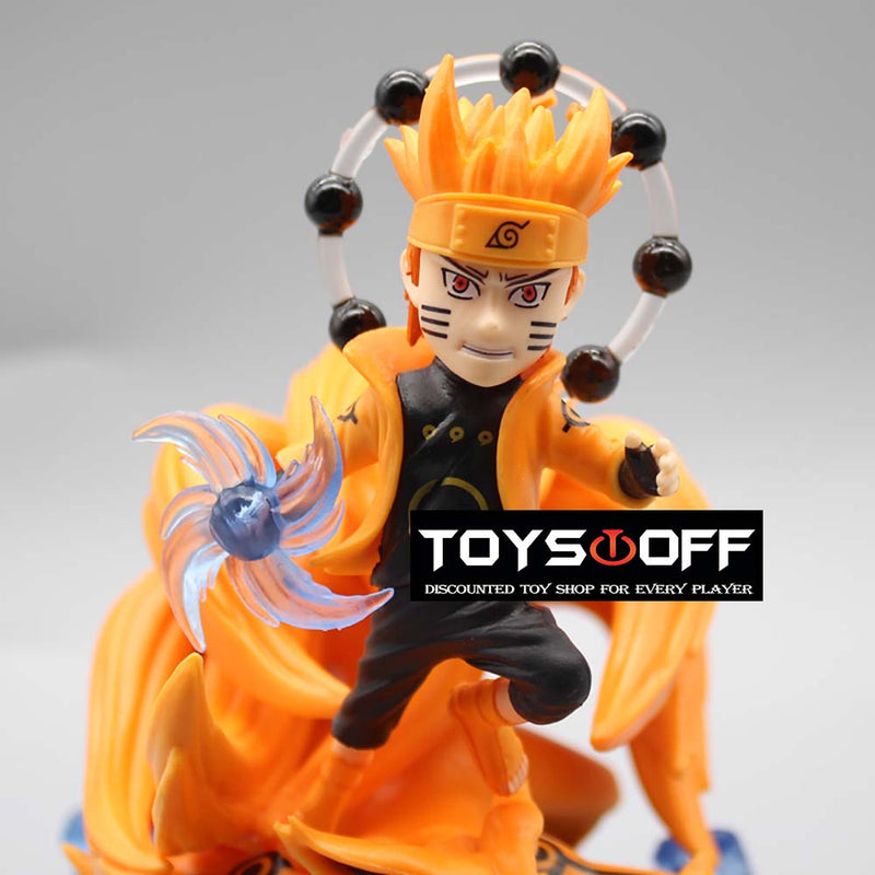 Uzumaki Naruto Battle Fox Riding Nine Tails Action Figure Toy 14cm