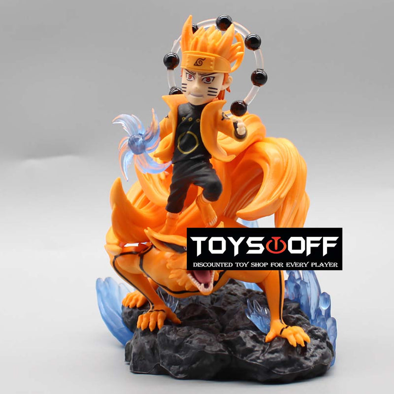 Uzumaki Naruto Battle Fox Riding Nine Tails Action Figure Toy 14cm