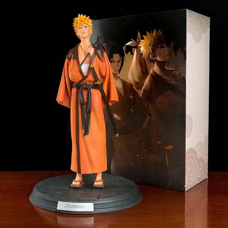 Uzumaki Naruto Uchiha Sasuke Kimono Ver Action Figure Model Toy 30cm