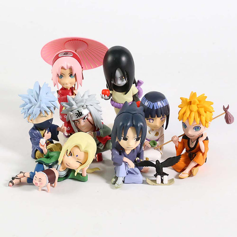 Uzumaki Sasuke Sakura Orochimaru Jiraiya Hinata Tsunade Kakashi Action Figure 8pcs