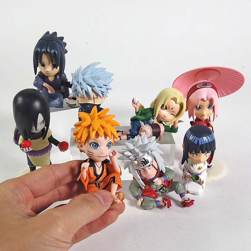 Uzumaki Sasuke Sakura Orochimaru Jiraiya Hinata Tsunade Kakashi Action Figure 8pcs