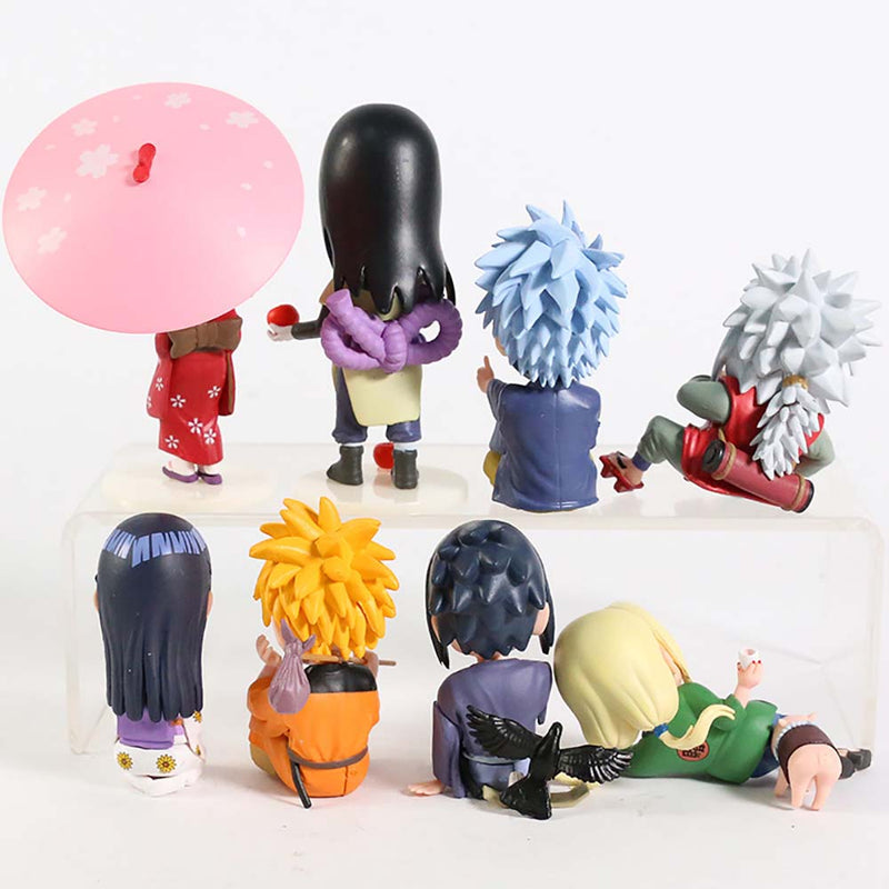 Uzumaki Sasuke Sakura Orochimaru Jiraiya Hinata Tsunade Kakashi Action Figure 8pcs