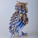 Wooden Puzzle Blue Owl Animal Art 3D Model DIY Assembly Toy - Toysoff.com