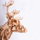 Wooden Puzzle Deer Head Trophy Animal Art 3D Model DIY Assembly Toy - Toysoff.com