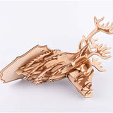 Wooden Puzzle Deer Head Trophy Animal Art 3D Model DIY Assembly Toy - Toysoff.com