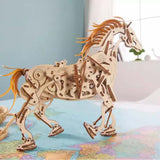 Wooden Puzzle Movable Horse Model Mechanical Rotation DIY Assembly Toy - Toysoff.com