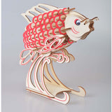 Wooden Puzzle Red Carp Animal 3D Model DIY Assembly Toy - Toysoff.com