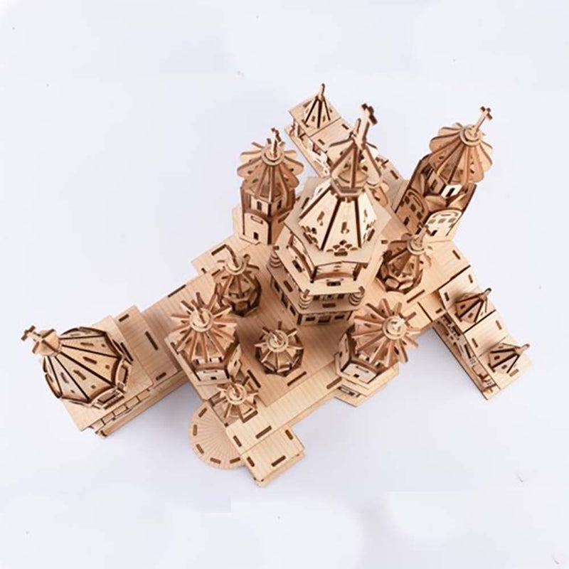 Wooden Puzzle Saint Basil'S Cathedral 3D Model DIY Assembly Architecture Toy - Toysoff.com